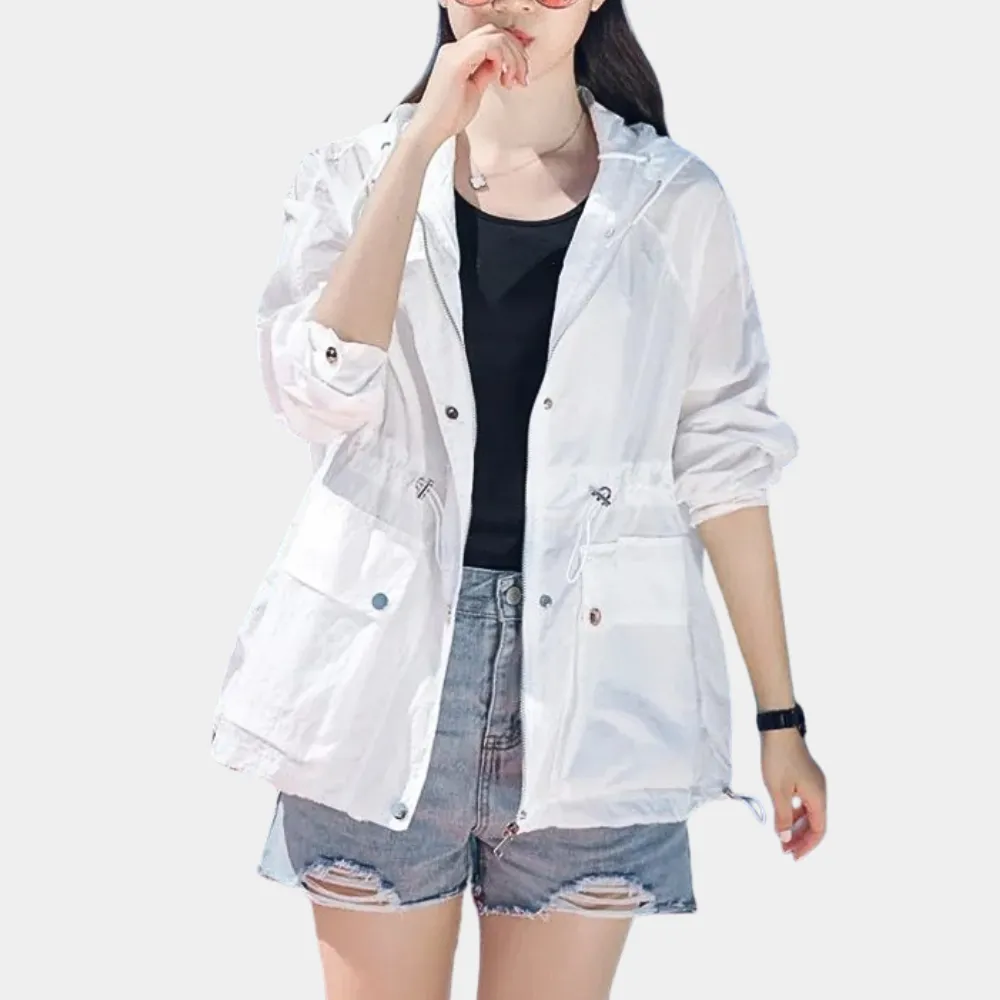 Damen Leichte Sommerjacke mit Kapuze und UV-Schutz – Liravi