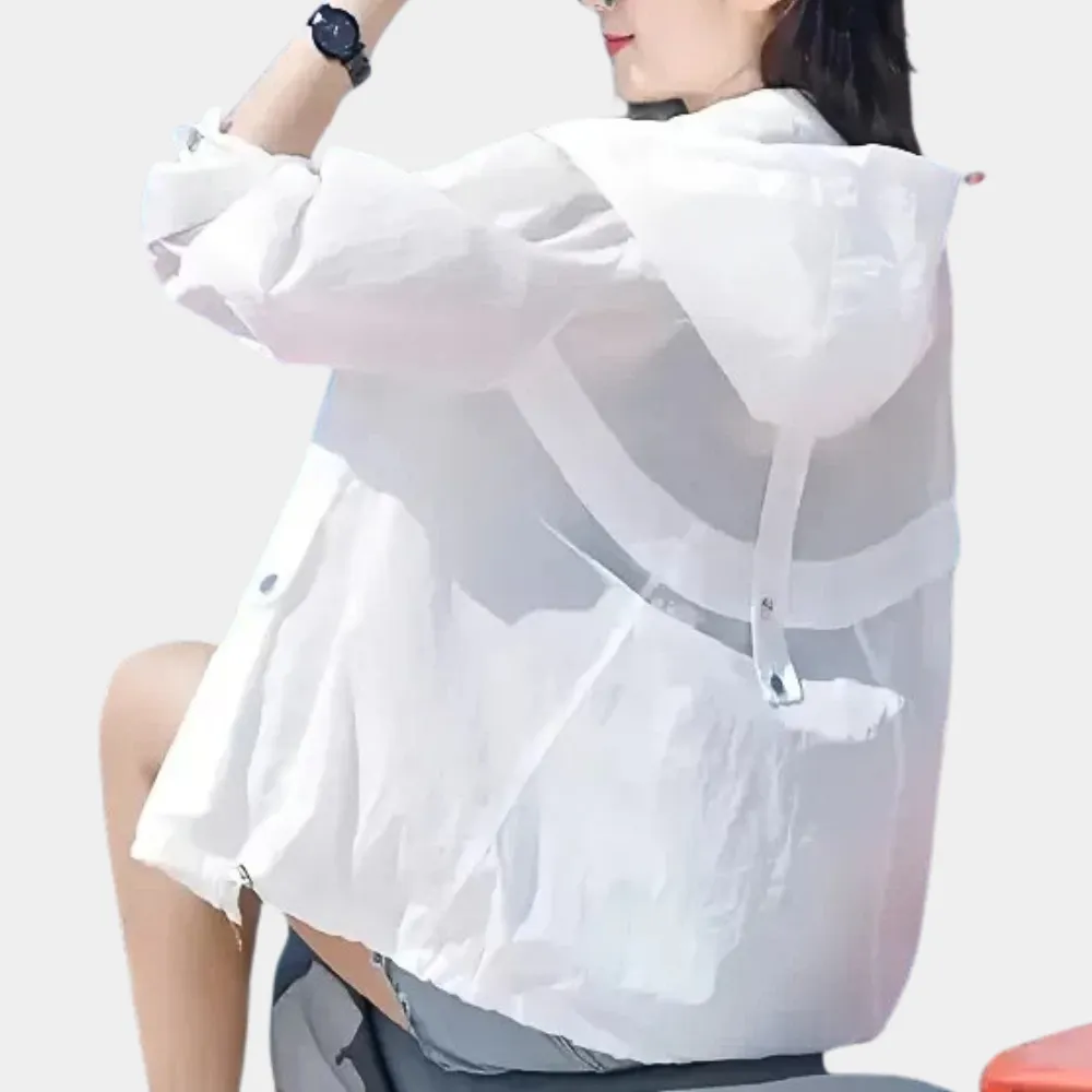 Damen Leichte Sommerjacke mit Kapuze und UV-Schutz – Liravi