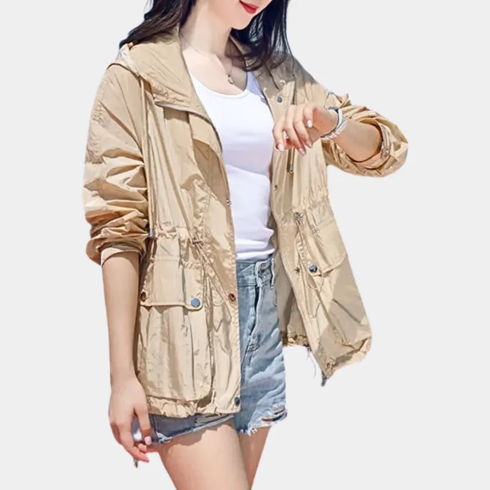 Damen Leichte Sommerjacke mit Kapuze und UV-Schutz – Liravi