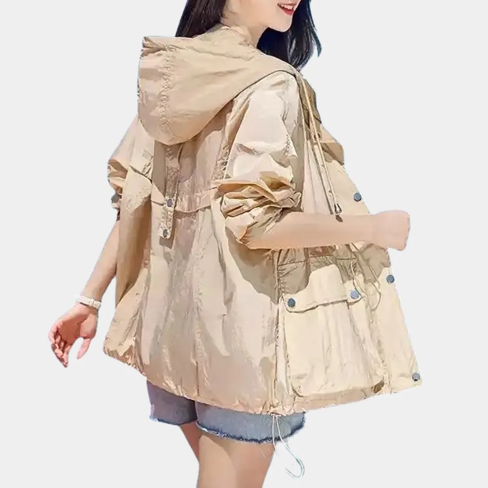 Damen Leichte Sommerjacke mit Kapuze und UV-Schutz – Liravi