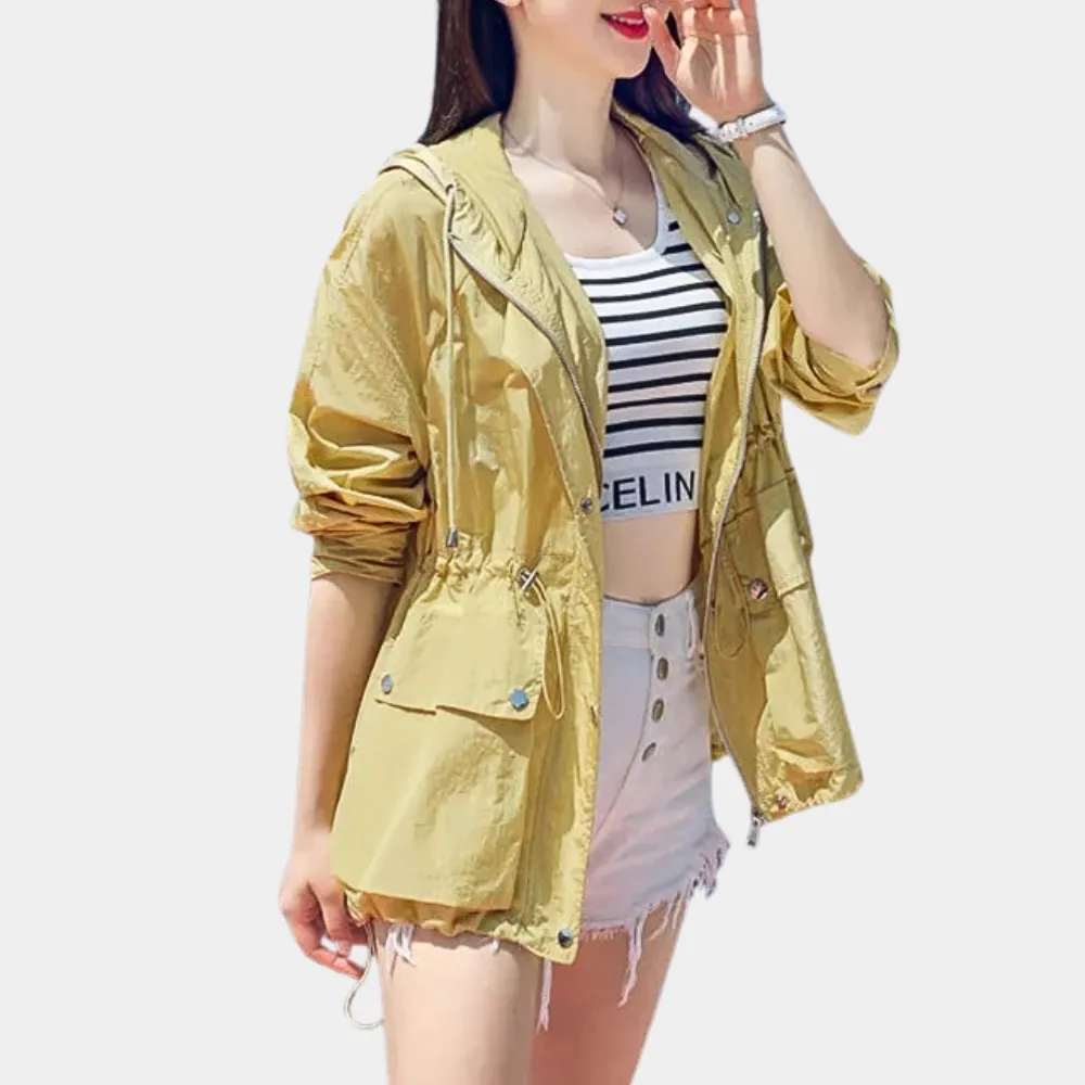 Damen Leichte Sommerjacke mit Kapuze und UV-Schutz – Liravi