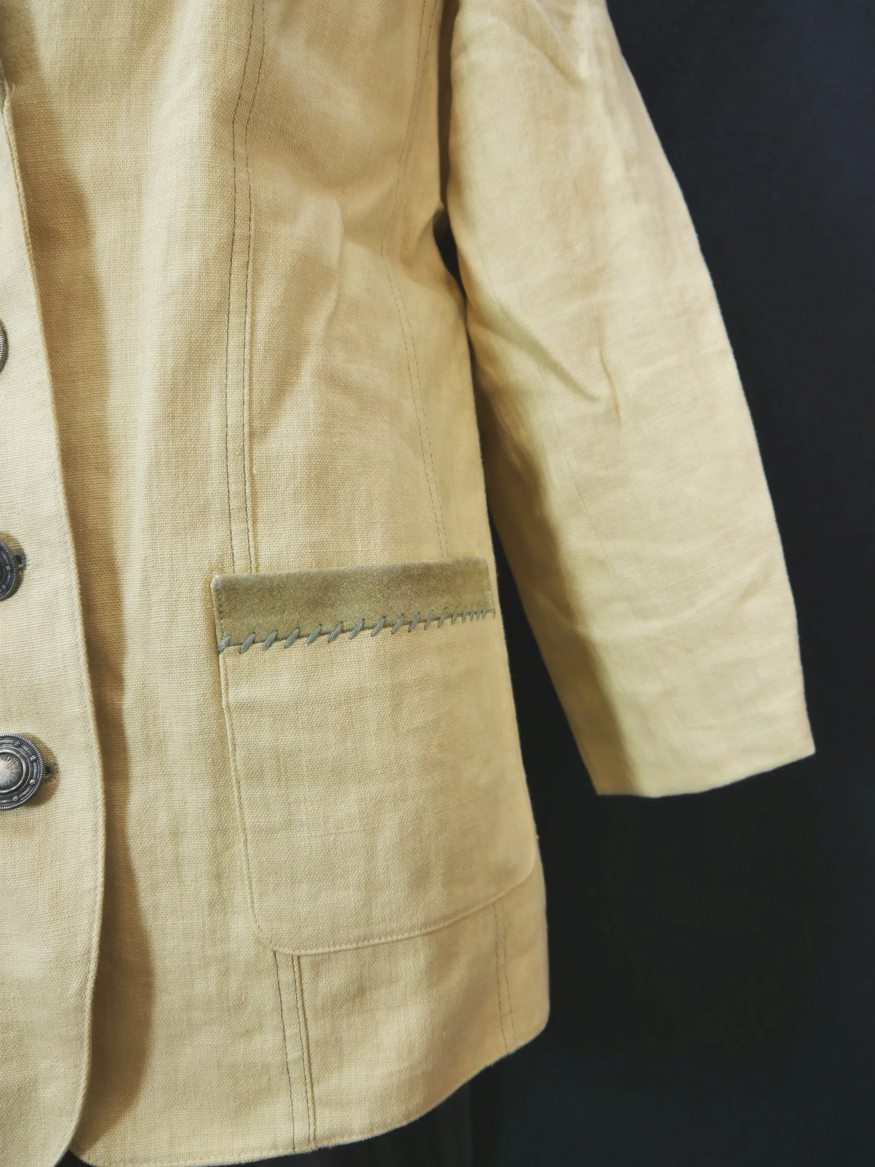 Hagro Country gelb mit Applikation hammer Damen Leinen Trachtenjacke Gr.40