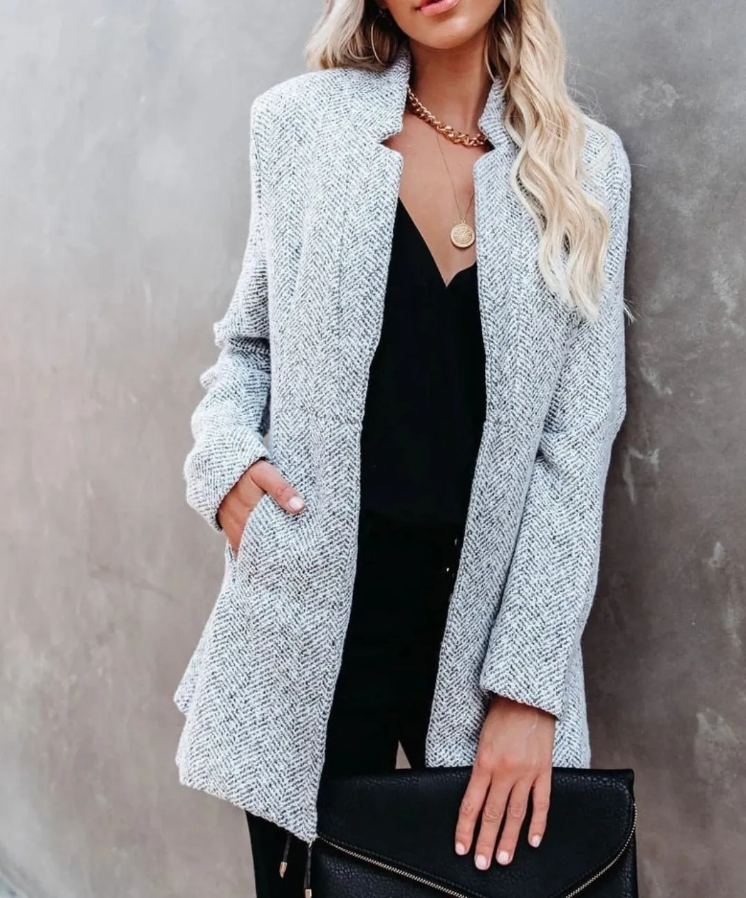 Heidi-Mode | Damen Lange Strickjacke Warm