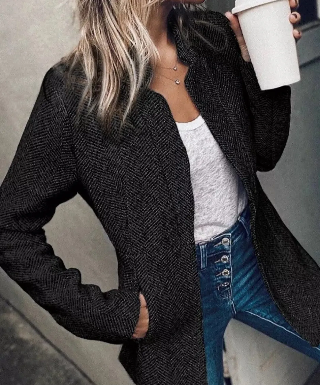 Heidi-Mode | Damen Lange Strickjacke Warm