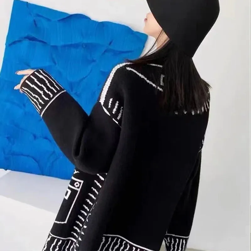 Heidi-Mode | Graffiti 2D Cartoon Strickjacke