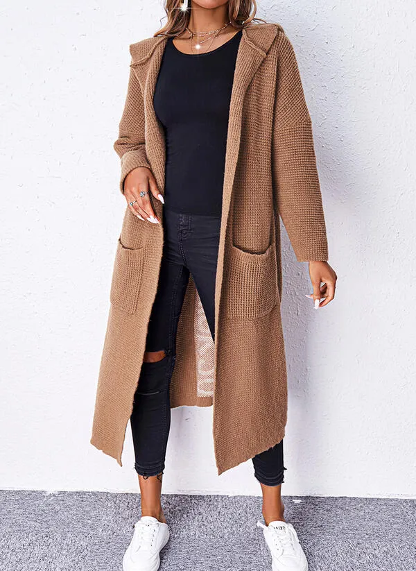 Heidi-Mode | Lässige Strickjacke mit Kapuze und Taschen
