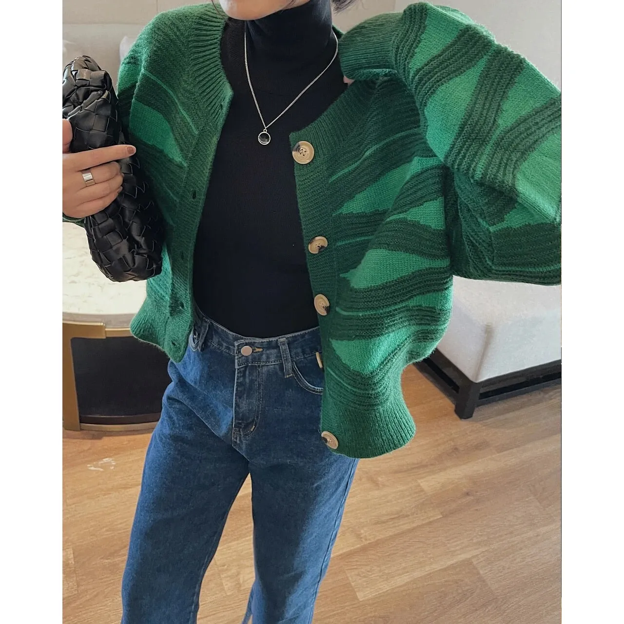 Heidi-Mode | Schwere Strickjacke Kariert