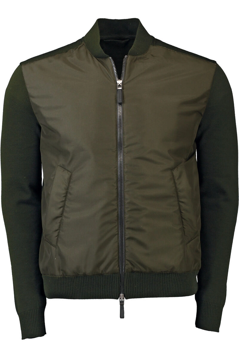 MAERZ Schurwoll-Strickjacke oliv