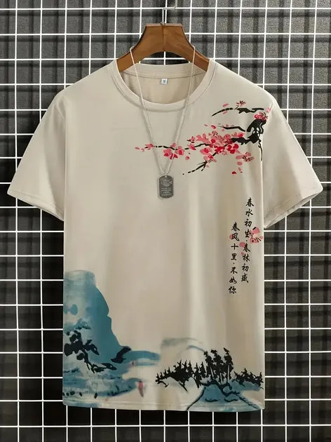 Markas - Herren-T-Shirt mit Blumendruck