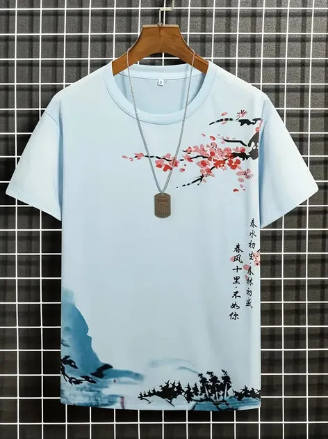 Markas - Herren-T-Shirt mit Blumendruck
