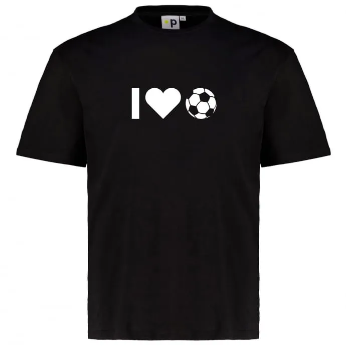 Pfundskerl Motto T-Shirt "I Love Fussball", schwarz 