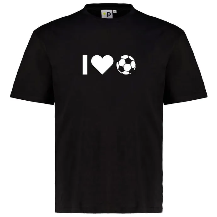 Pfundskerl Motto T-Shirt "I Love Fussball", schwarz 