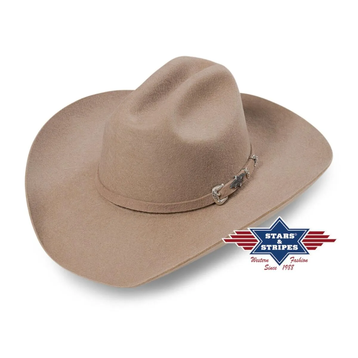 Stars & Stripes Western Wollfilzhut Houston sand